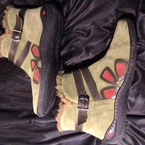 Womans designer winter boots suede & leather by JOSEPH SEIBEL lined in beige sue